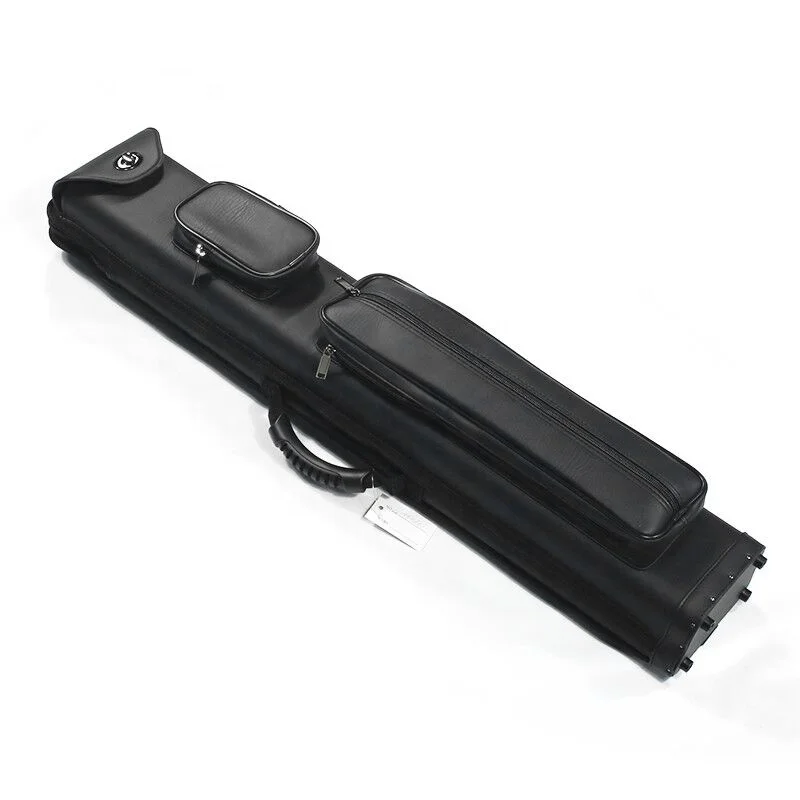 Premium Black Color  3B5S Leather  1/2  Billiard Pool Cue Standing Case Box Bag 8 Holes