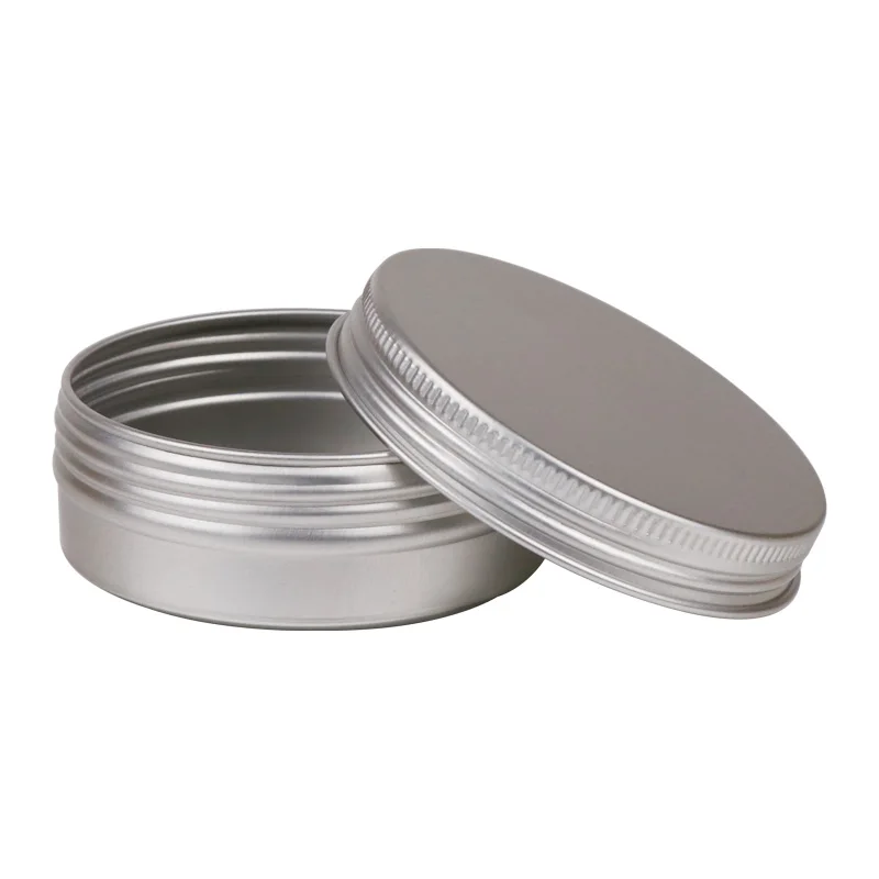 Wholesale 15ml 30ml 50ml 80ml 100ml aluminum cosmetic tins round silver empty cosmetic jars candy box