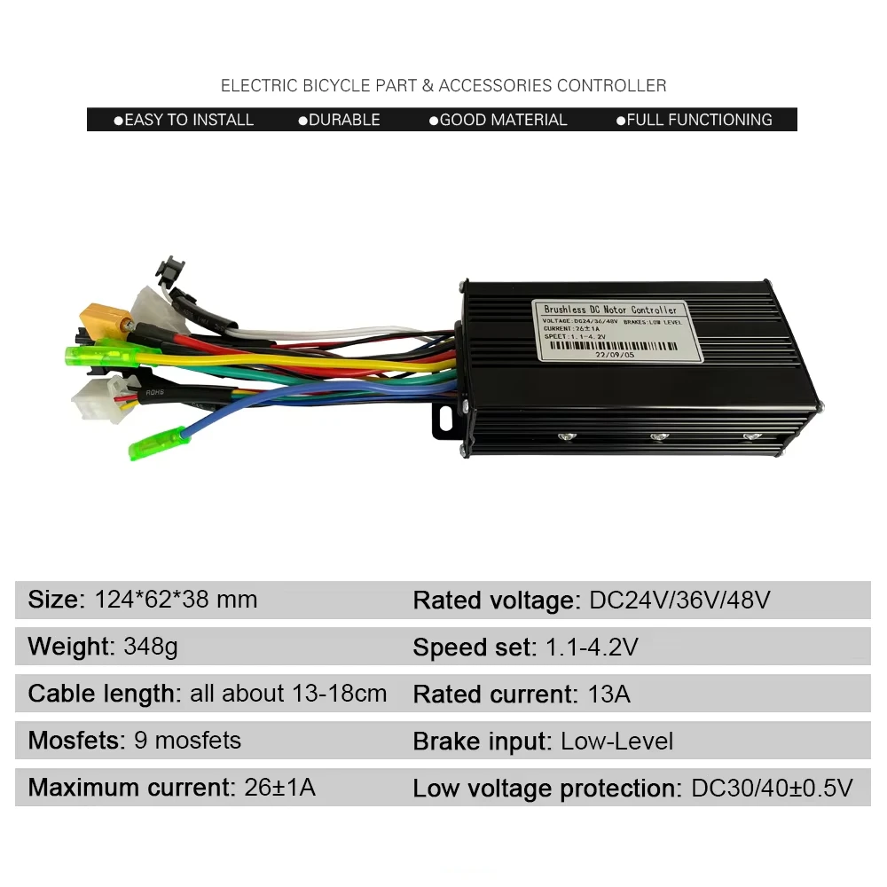 24V 36V 48V 26A Sine Wave Three Mode Controller Accessories for Modified Electric Scooter and Bicycle