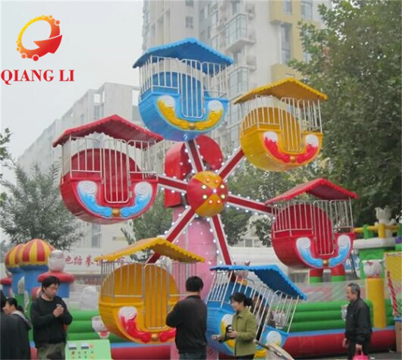 Fairground Attractions Kids Outdoor Portable Small Trailer Mini Ferris Wheel For Kids Fairground Rides
