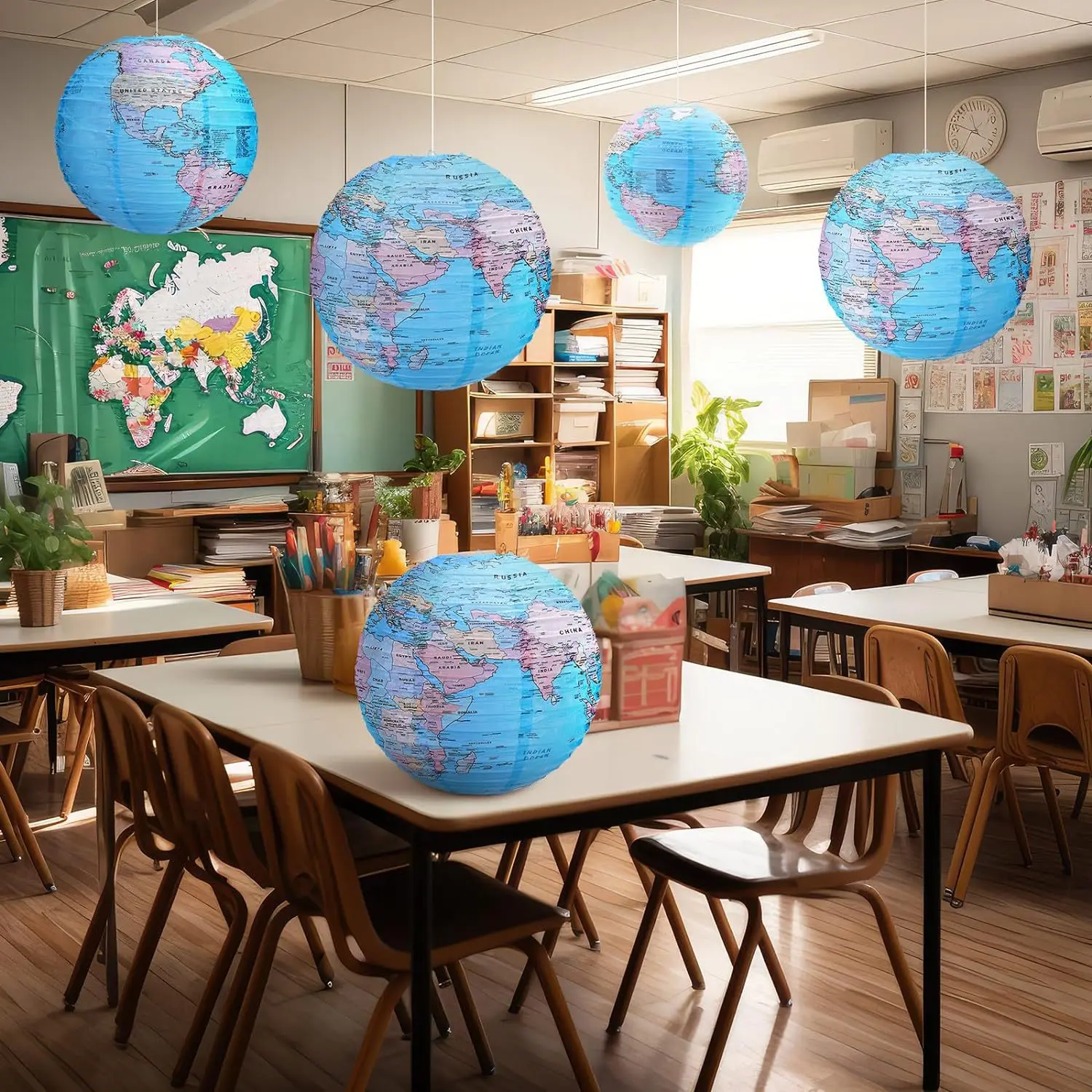 Supply world map paper lantern travel theme decoration party paper lantern window layout props