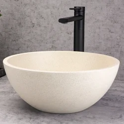 Wholesale mini round basin colorful concrete bathroom above counter basin Industrial rental housing concrete table basin