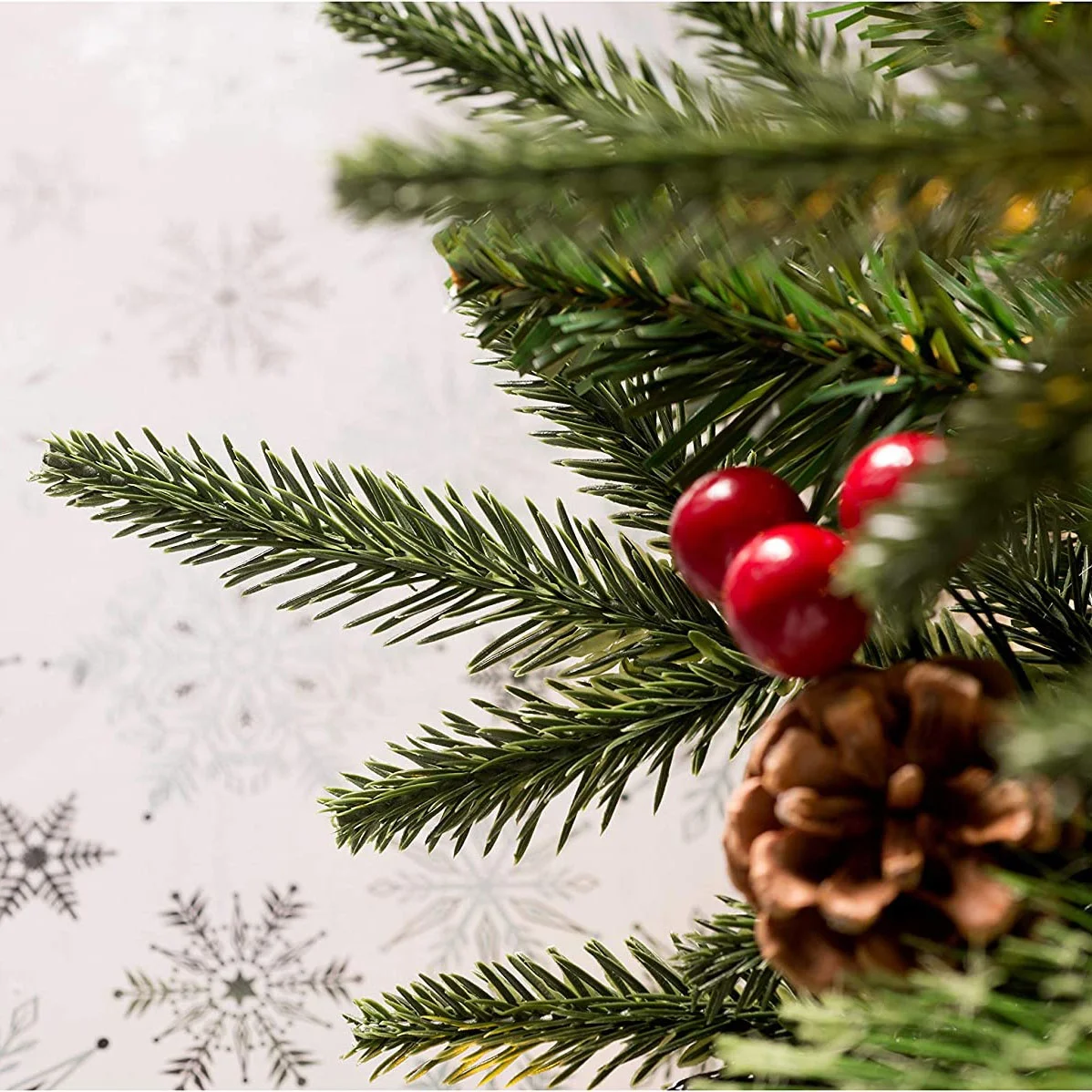 Mixed PE PVC Pine needle Tip 6 feet 7 ft tall pre lit lite artificial christmas tree with lights and decoration