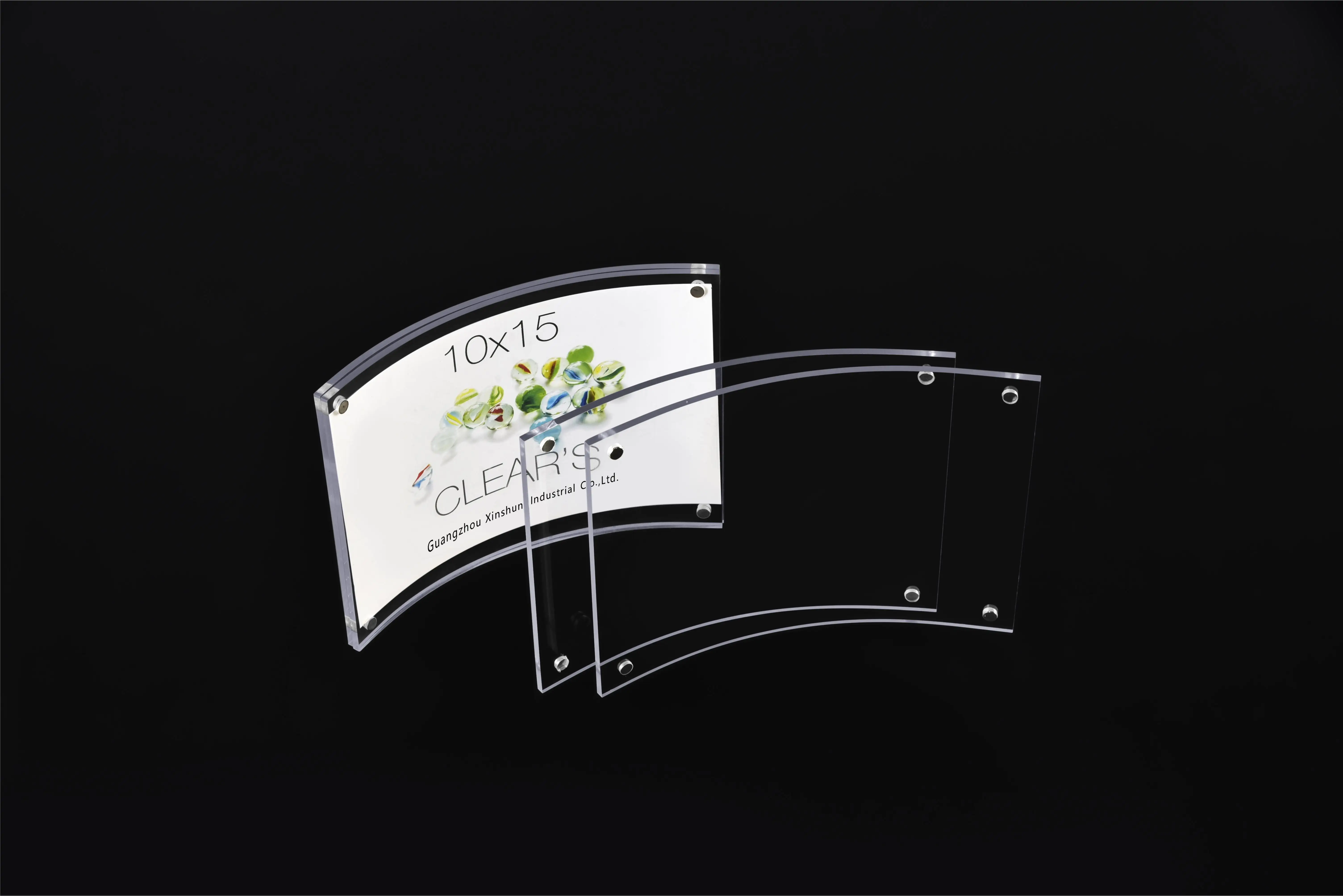 Strong Magnetic  Acrylic Picture Frame ,Curved Shape Luxury Acrylic Magnetic  Photo Frame