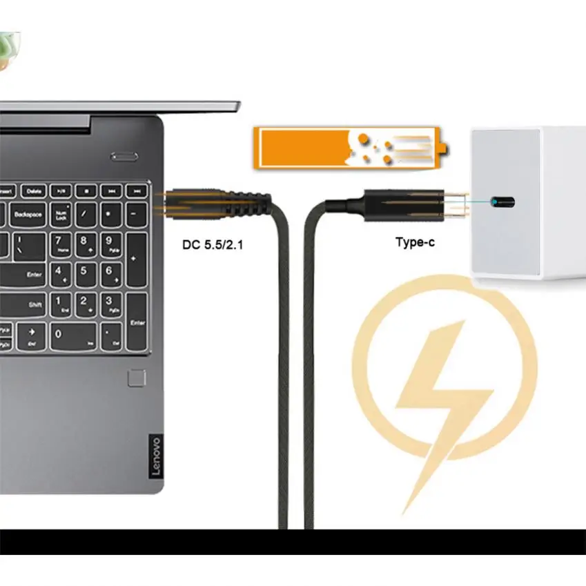 3Ft Customized Usb 3.1 Type C Usb C To 5.5 2.1 Mm Pd Emulator Trigger Cable For Laptop Male Dc 5521 Square Adapter Power Charger