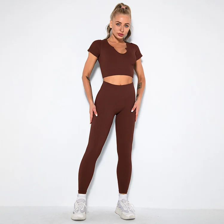  New stytle athletic wear yoga sets gym top suits fitness