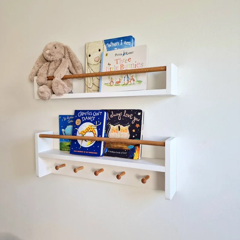 Customized Nordic Style Shelf for Kids Bedroom Wall Decor Storage Holder Shelf  Children Room Craft Storage Rack