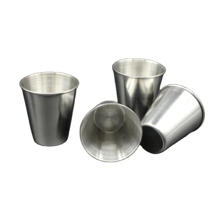 E-Friendly Metal Shot Glasses Stainless Steel Vessel Drinking Tumbler Water Whisky Vodka 2 Ounce
