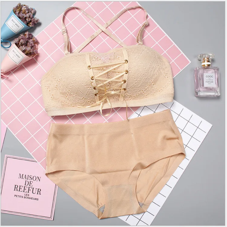 
womens Sexy non-slip push up lace non-slip invisible ladies strapless bra 