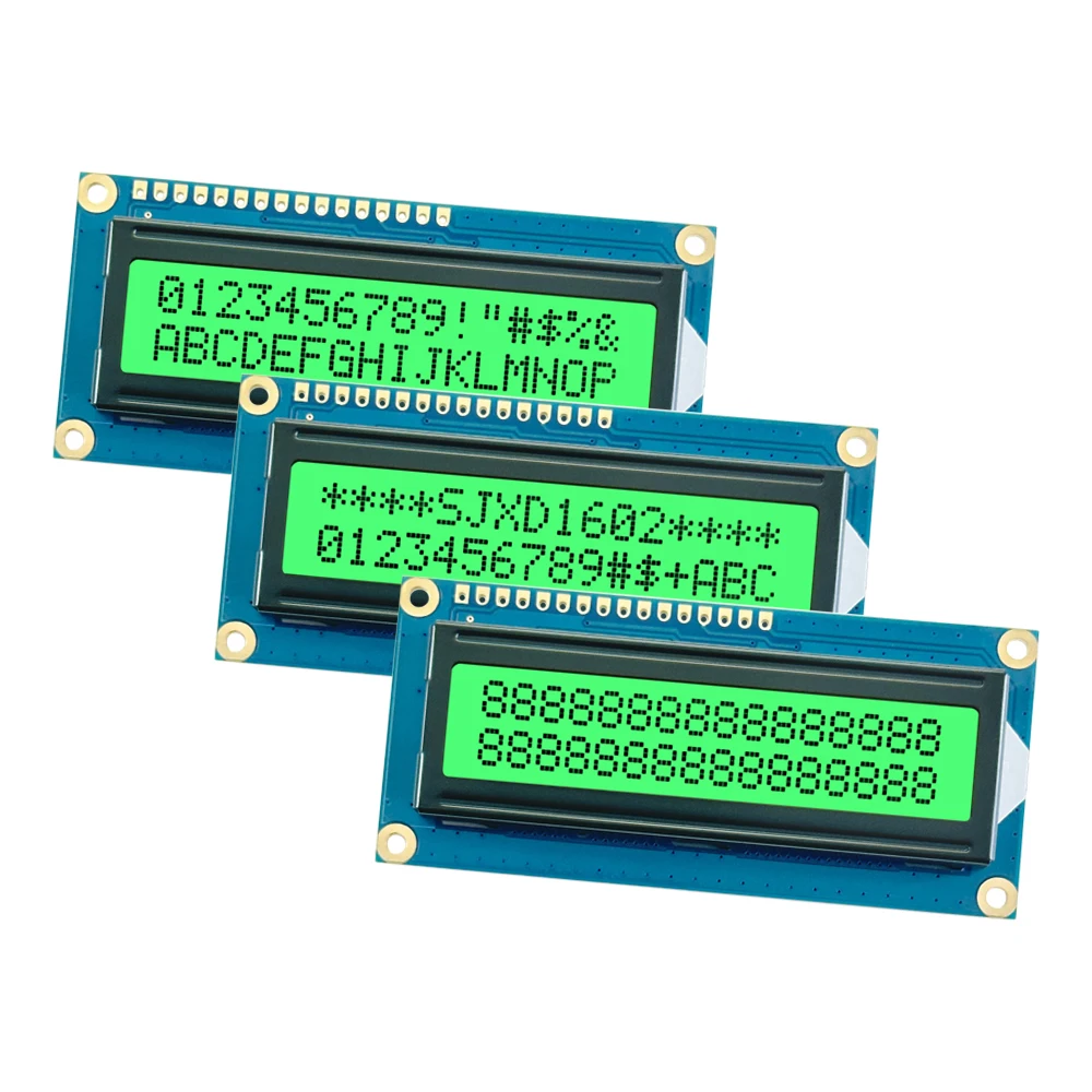 Wholesale price sales16x2 lcd SJXD1602A-D STN Emerald positive lcd character Dot matrix screen lcd display module 1602