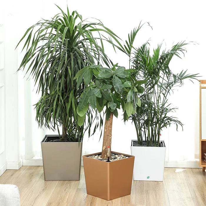 BRICE 12-inch large planter box self watering plastic flower pots distribution flower pots plastic white color