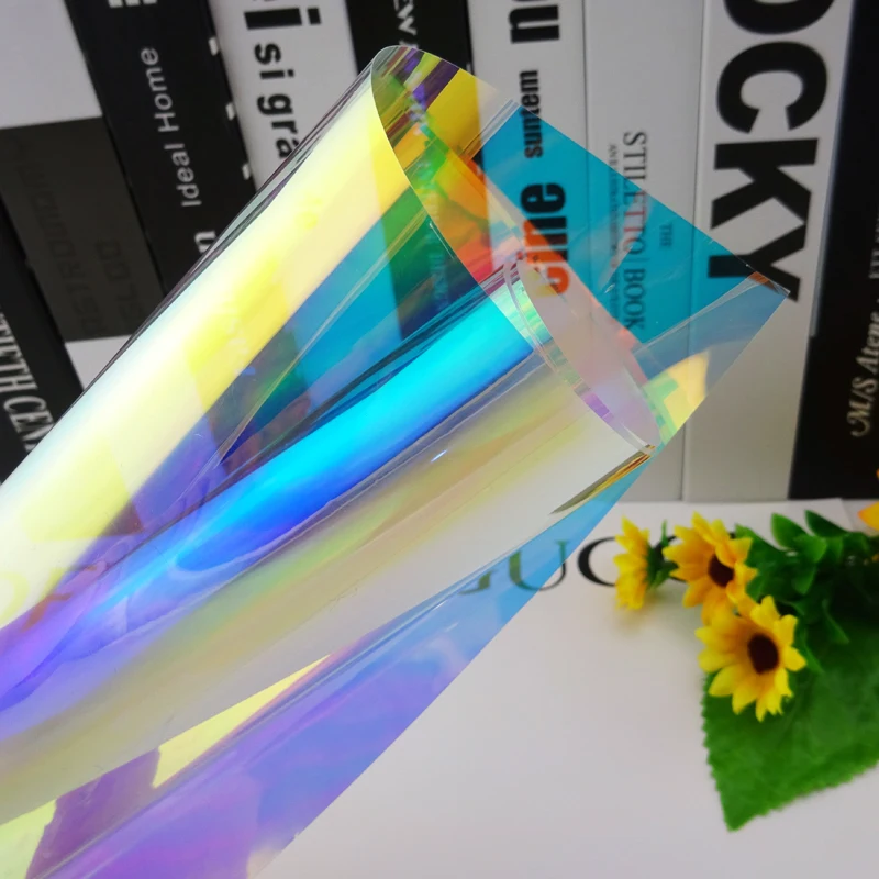 Iridescent Window Self-adhesive Uv Laminated Luminescent Reflective Glass Beads Film