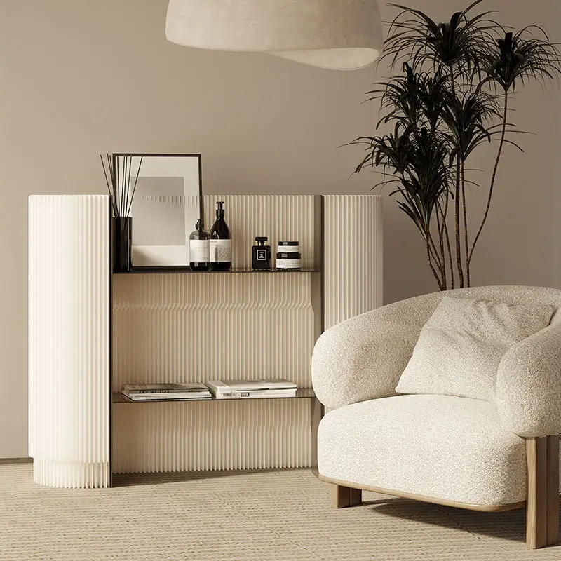 Modern minimalist Movable small Boutique bar reception desk front desk Paper White  cash register counter display shelf for bags