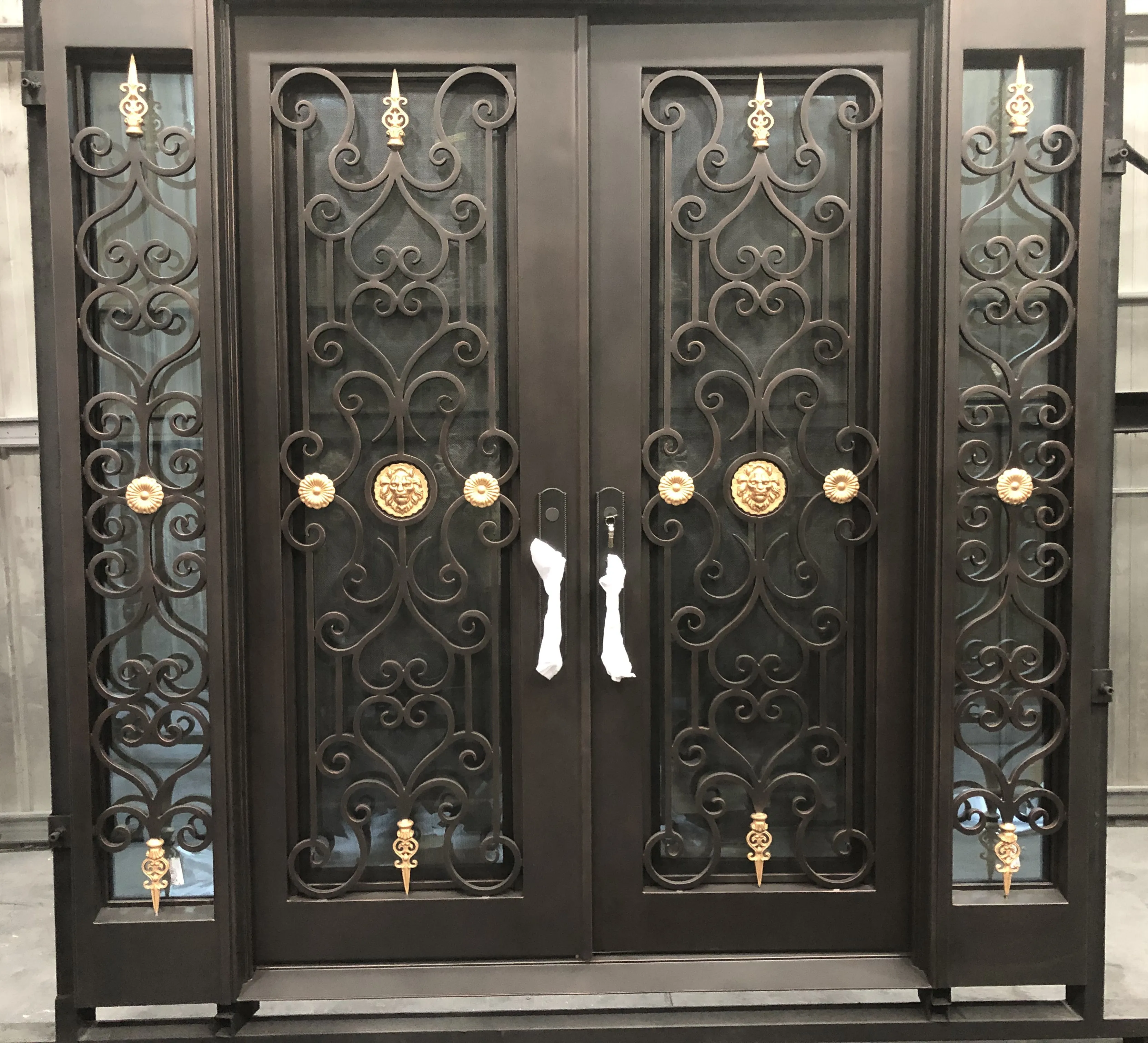 Factory Wholesale Iron Door  Wrought Iron French Doors Wrought Iron Door