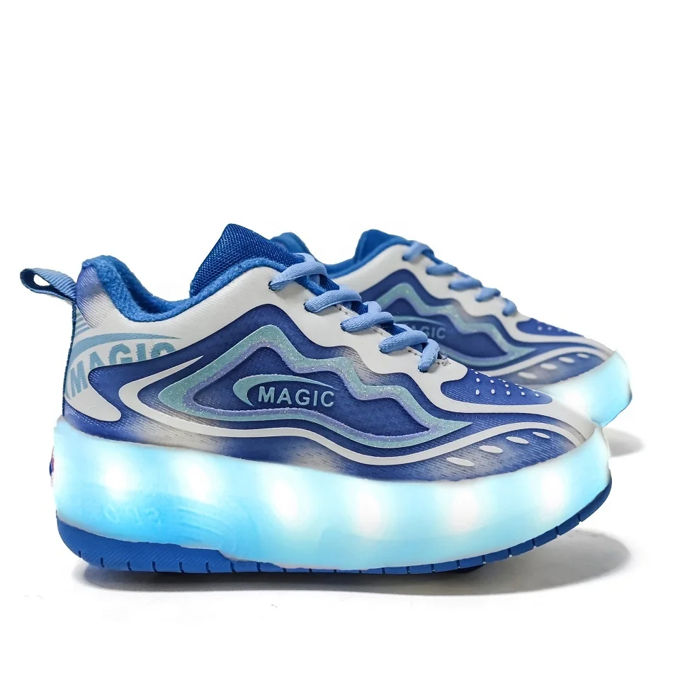 Kids Light Up Roller Skates Sneaker Flashing Wheels Walking Shoes for Boys Girls