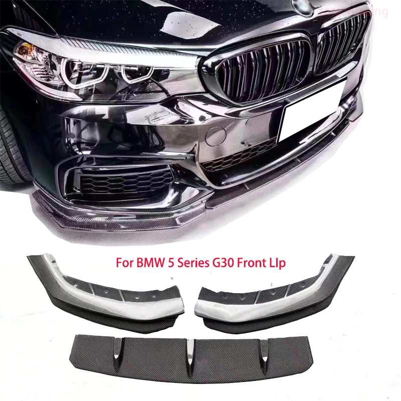 Для BMW 5 серии G30 влажное углеродное волокно FD стиль передний бампер Комплект кузова LCi три части из углеродного волокна передняя губа