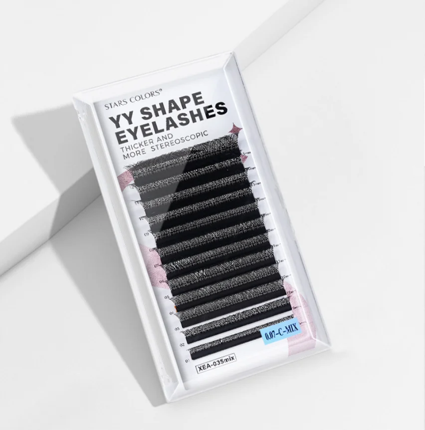 Eyelash Manufacturer Custom YY Shape Lash cashmere eyelash extensions Professional Y Lash C D Curl Lash Extensions