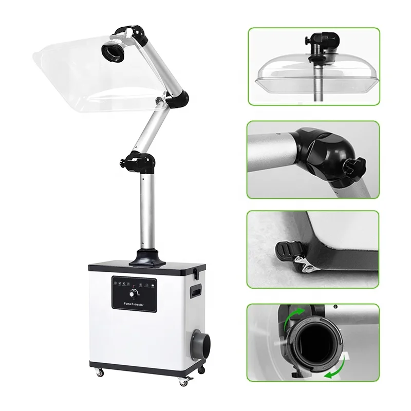 Fume extractor and dust extractor for beauty hair nail salon