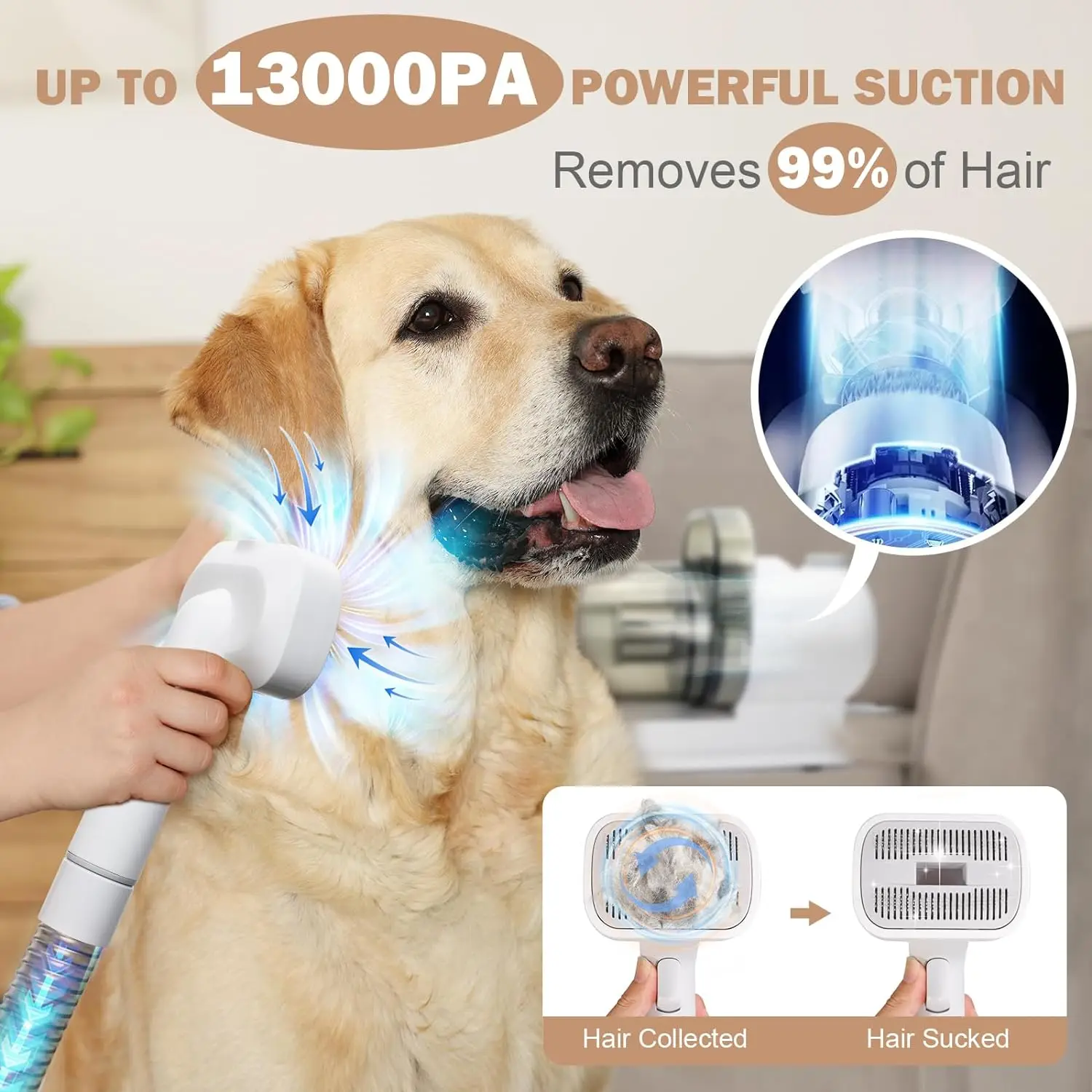New Upgraded Pet Grooming Kit and Vacuum Pet Grooming Hair Clipper Kit with Strong Suction
