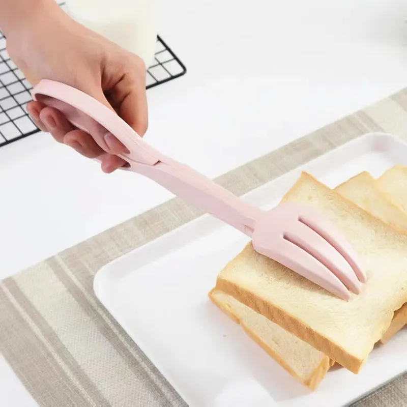 Custom Package Kitchen Bread Clip 11 Inch Detachable Salad Serving Scissor Tong Plastic Food Tongs