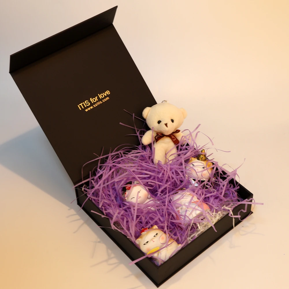 Custom Logo Wholesale Luxury Black Magnet Paperbox Wigs Clothing Carton Folding Magnetic Gift Box Packaging Paper Boxes