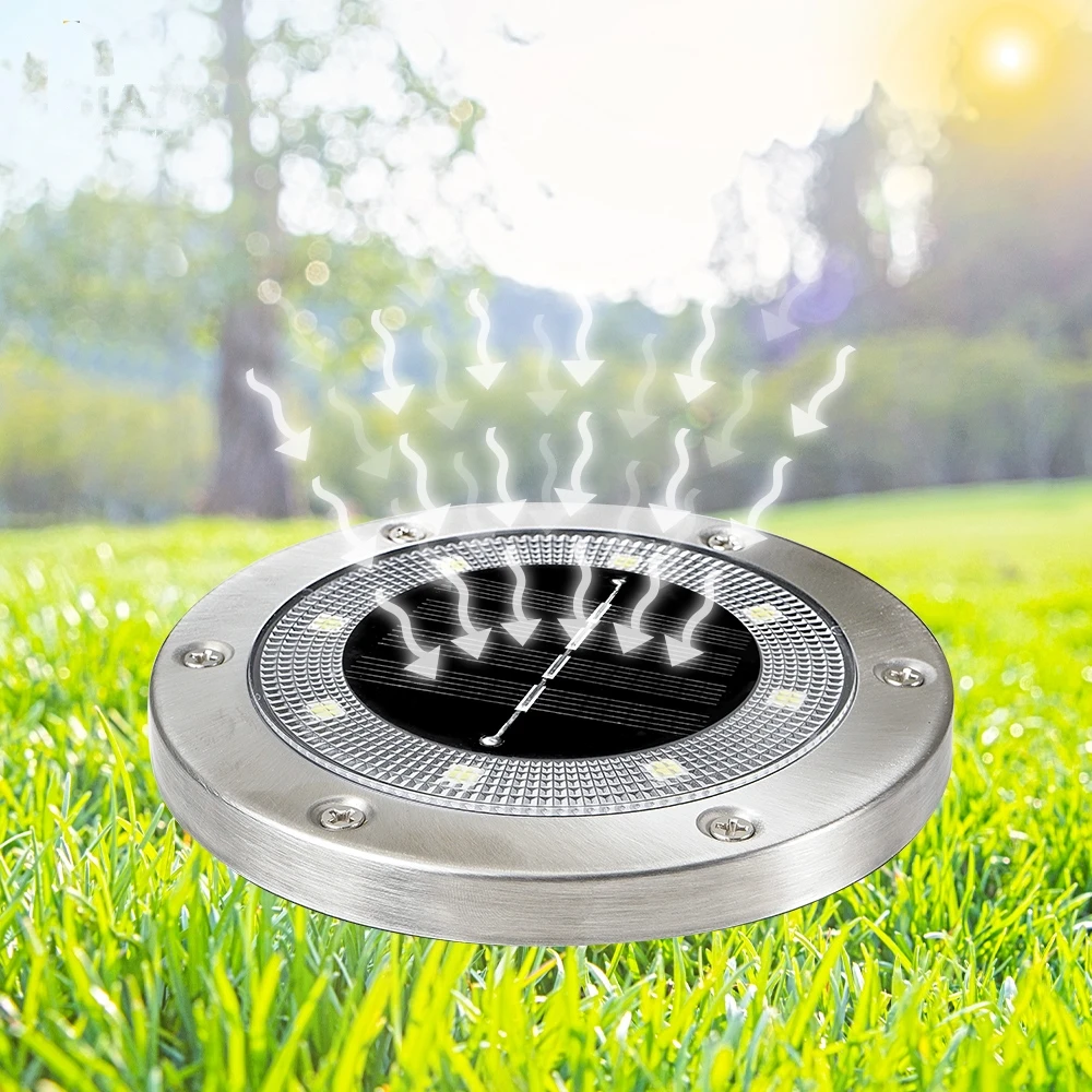 Lawn Patio Pathway Yard Deck 8 Led Solar Garden Lights Outdoor Lights Waterproof In-Ground Outdoor Landscape Lighting