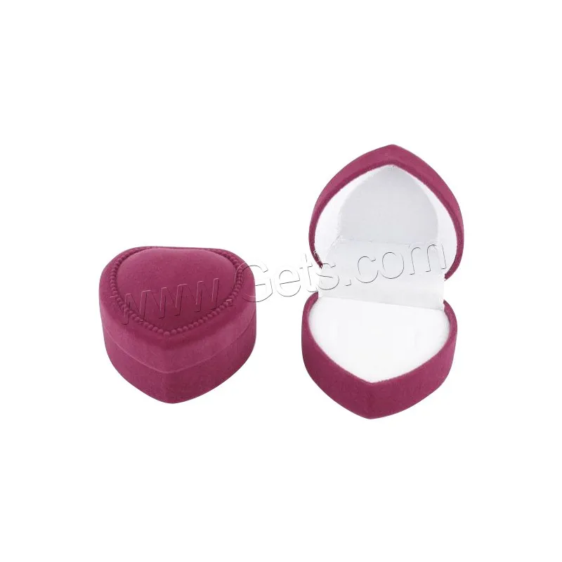 cheaper price velvet ring box more color heart jewelry box for finger rings hot sale design