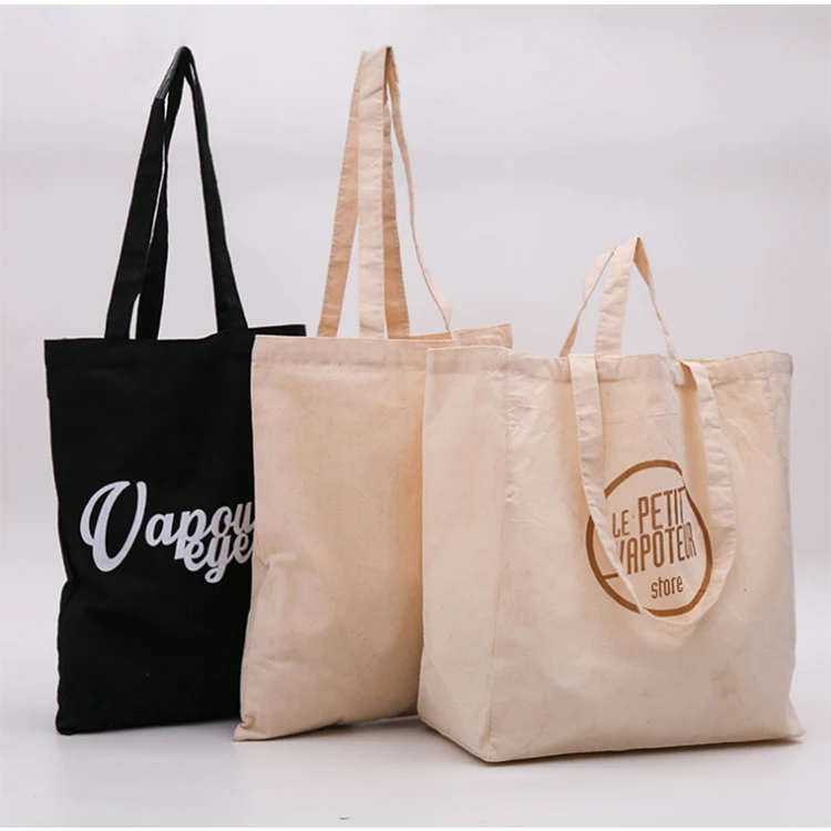 China Wholesale Custom Printed Organic Cotton Canvas Shopping Tote Bag With Logo