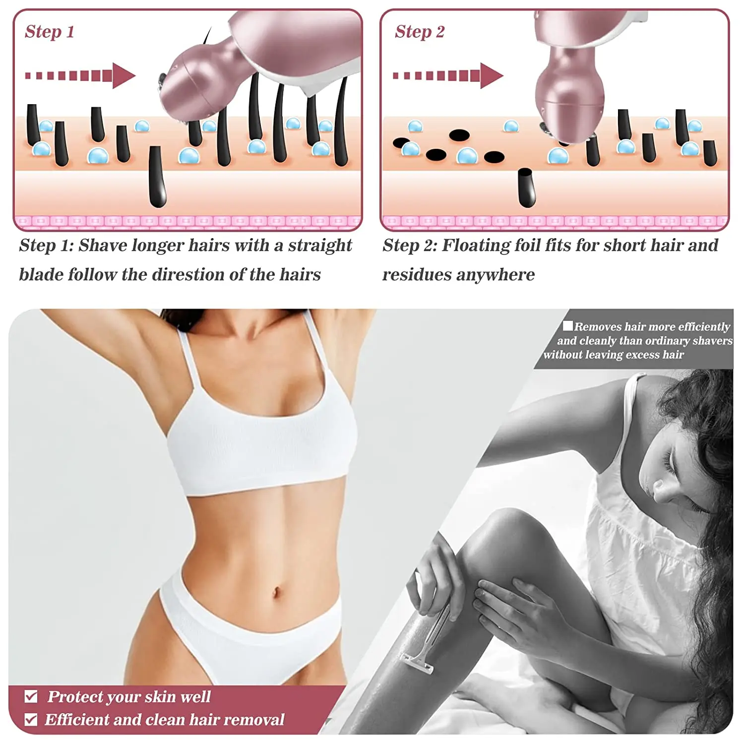 Profession Rechargeable Hair Remover Facial Trimmer Epilator For Women Ladies