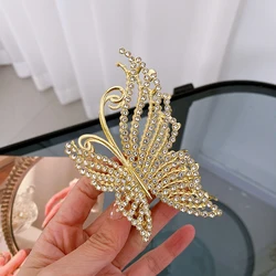 HONEY FLOWER Butterfly Fish Tail Shape 10cm 8.5cm Golden Alloy Hair Claw Clips