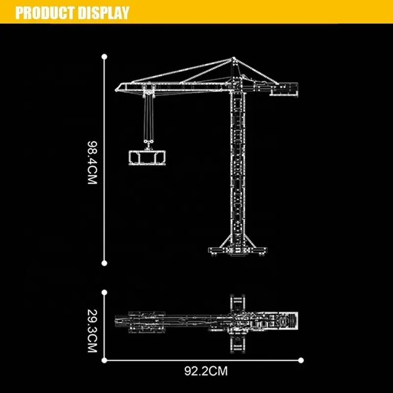 1797PCS DIY Assembly Building Blocks Tower Crane Model Simulated Tower Crane Building Blocks Toys For Kids
