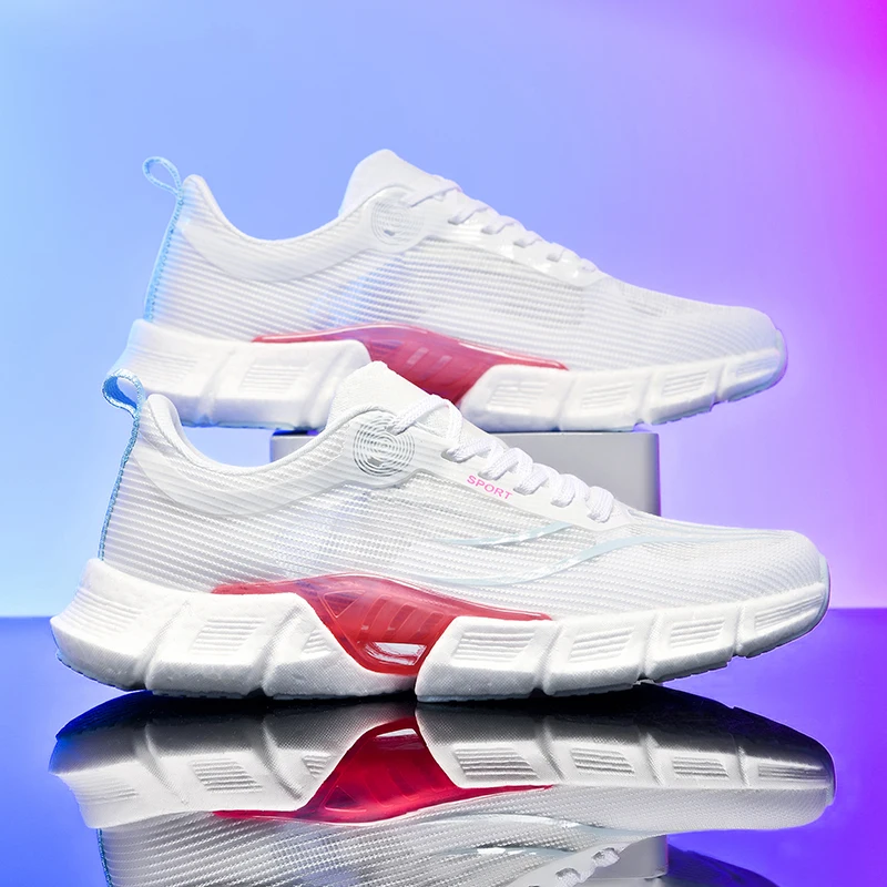 2024 Brand Logo Custom Men Casual Sports Sneakers Mesh Blank Carbon Fiber Sole Marathon Jogging Running Walking Shoes for Women