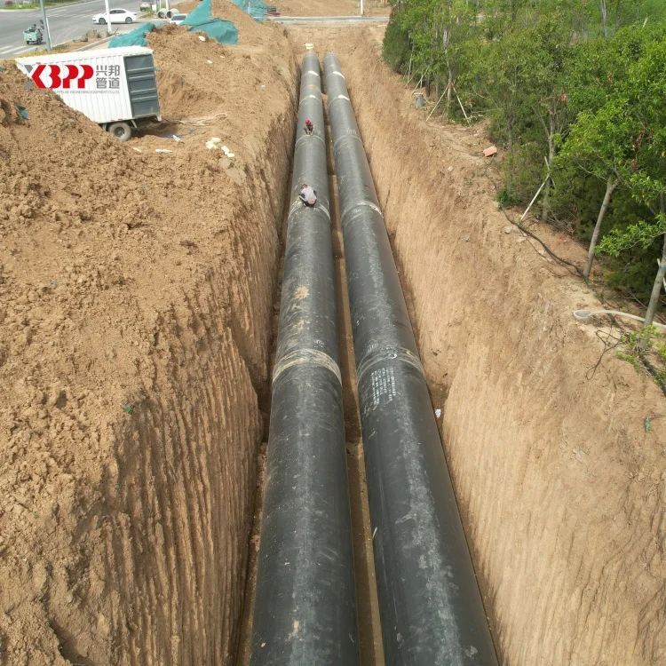 directlt buried underground hdpe polyurethane pu foam thermal isolation pu foam steel pipe for central heating and cooling