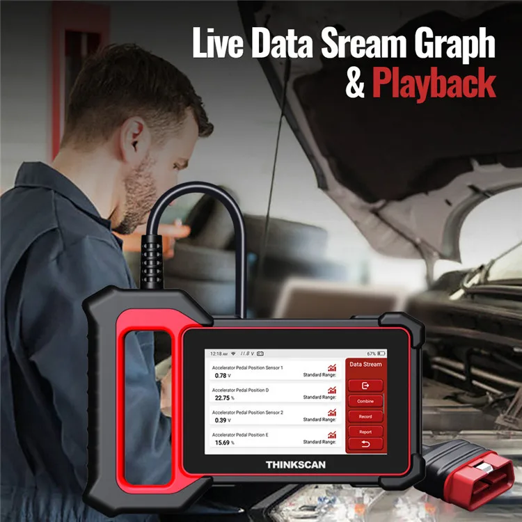 OEM THINKCAR ThinkScan Plus S7 OBD2 автомобильный диагностический инструмент для авто ABS SAS Oil DPF EPB Reset 7 систем Автомобильный сканер
