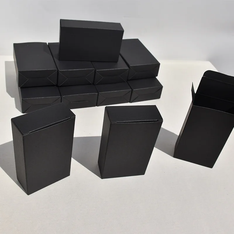 Custom Cardboard Cosmetic Boxes Plain Black Paper Perfume Packaging Boxes