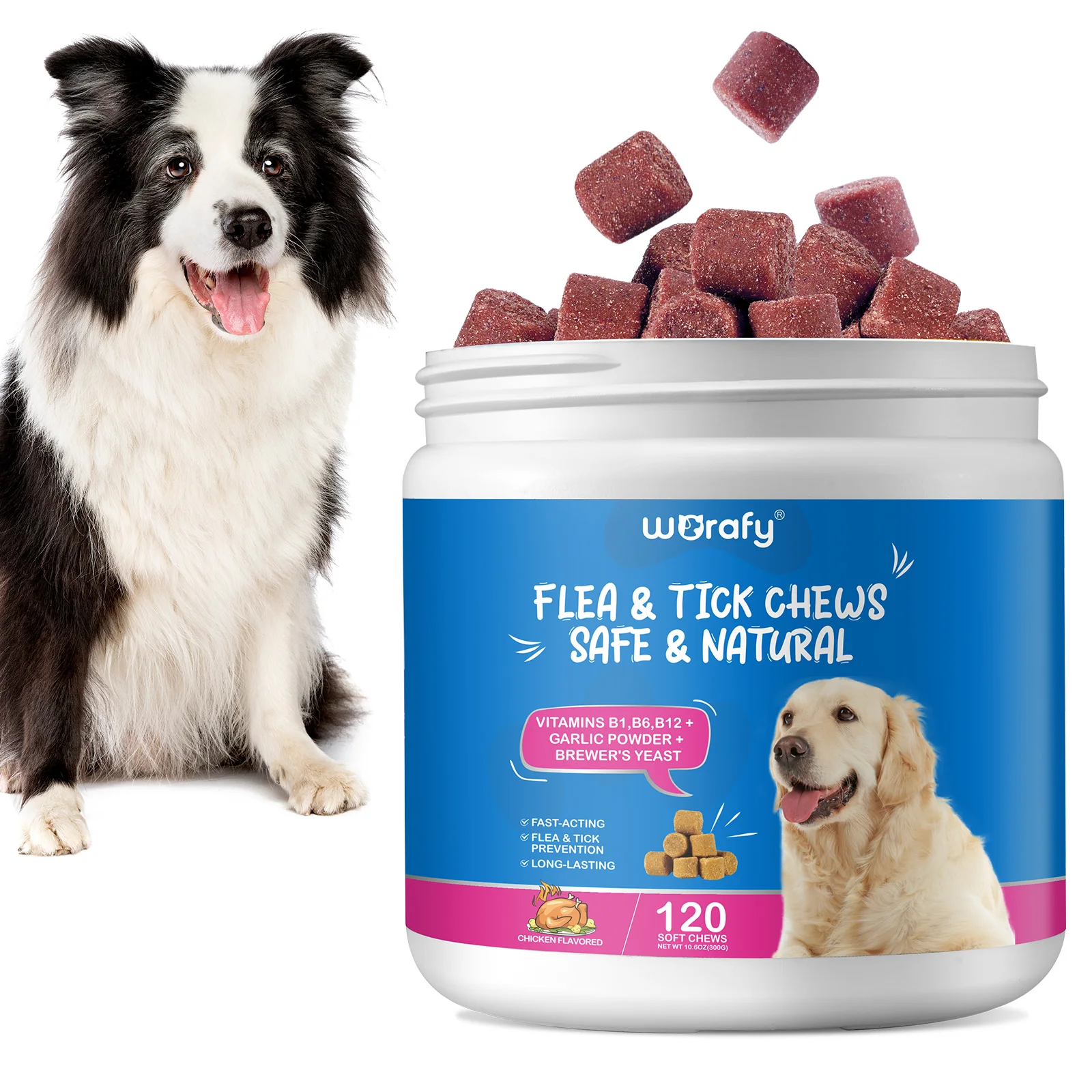 WORAFY safe natural B1 B6 B12 vitamins dogs pet health care supplements,flea and tick pills for dogs pet supplement deworm