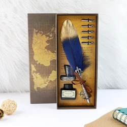 2022 Hot selling Feather Foil Feather For Sale And Ink Set Refills9550 Quill Pen