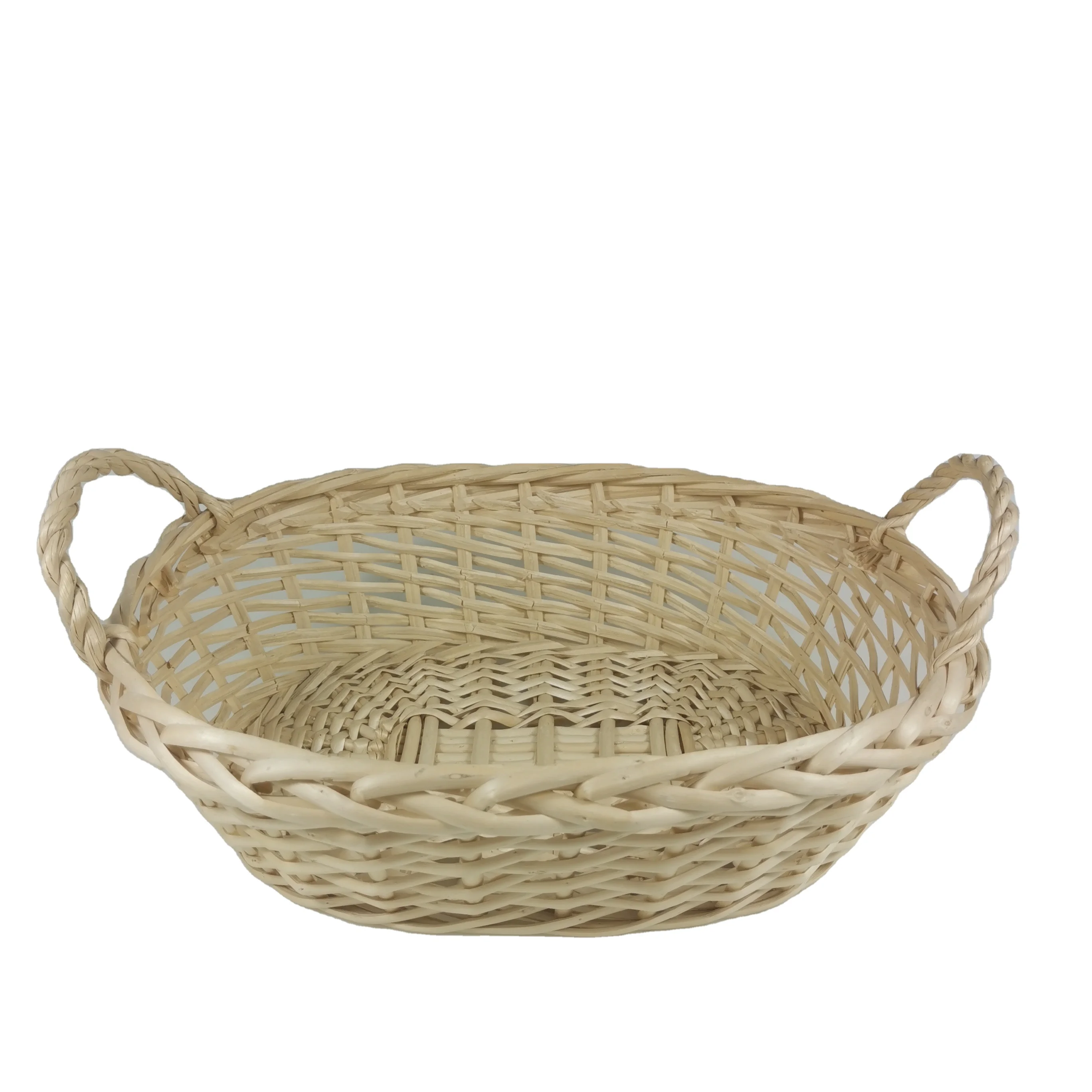 Китайский поставщик корзин, ручная плетение, низкая цена, оптовая продажа, плетеная корзина для фруктов из ивового материала с ручкой