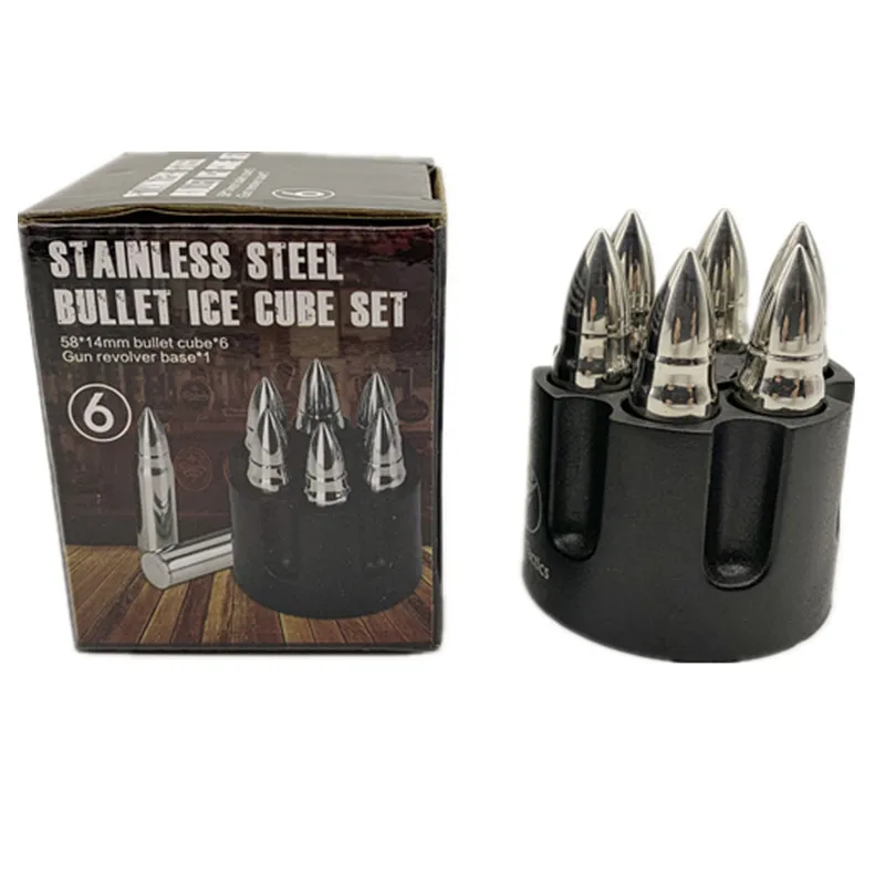 F1-738 RTS hot sale reusable whiskey vodka stone stainless steel bullet ice cube whiskey stone