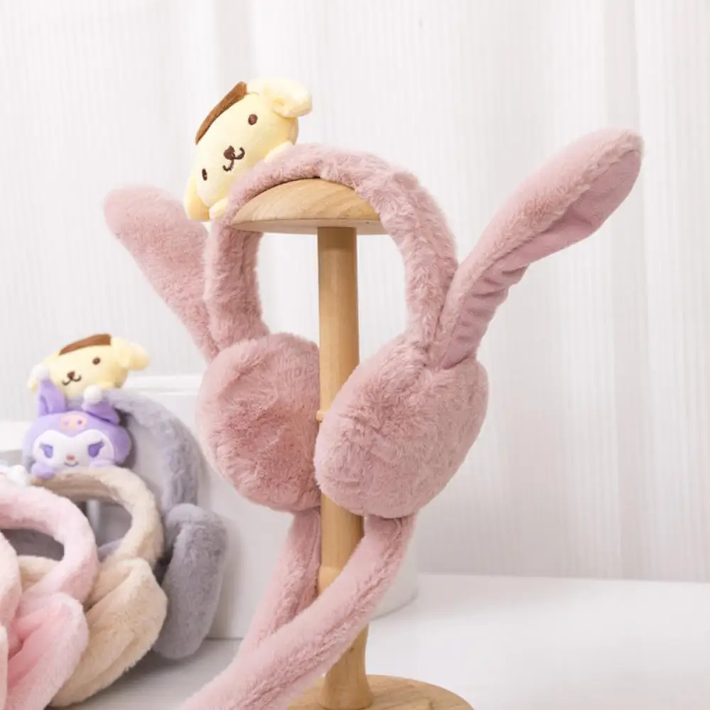 Kawaii Kuromi плюшевые наушники Аниме Sanrio Melody Cinnamoroll мягкие утолщенные теплые зимние для милых девушек студентов