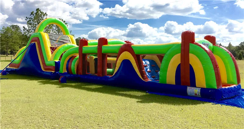Guangzhou Factory Price Cheap Game Outdoor Race Large Bouncy Castle Crazy Custom Inflatable Run Insane Obstacle Course