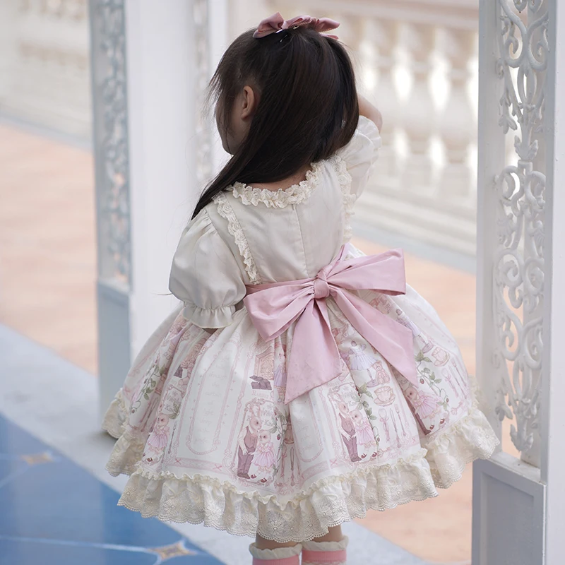 luxury dress short sleeve rabbit kids dresses dance christmas costumes lorita dress for girls  wholesale