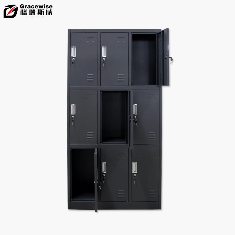 Steel Locker 9 Doors Customized Colors Multiple doors Office Furniture Manufacturer