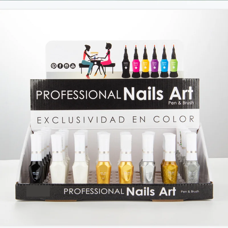 makeup cosmetic cheap price private label 2 in 1 ail polish and nail art pen