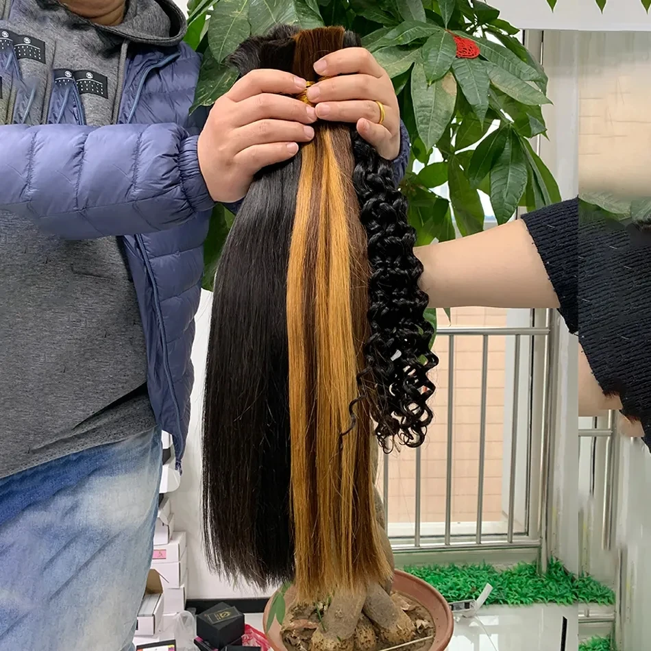 Ombre Braiding Human Hair Bulk No Weft Color Water Wave Wholesale Brazilian 100% Human Remy Hair Extension Cuticle Aligned bulk