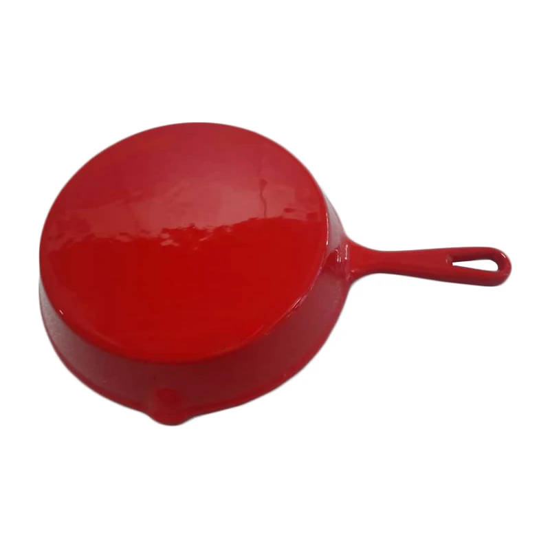 Heat-Resistant Non Stick Egg Enameled Round Cast Iron Skillet Frying Pan Set Kitchen Cookware Pot