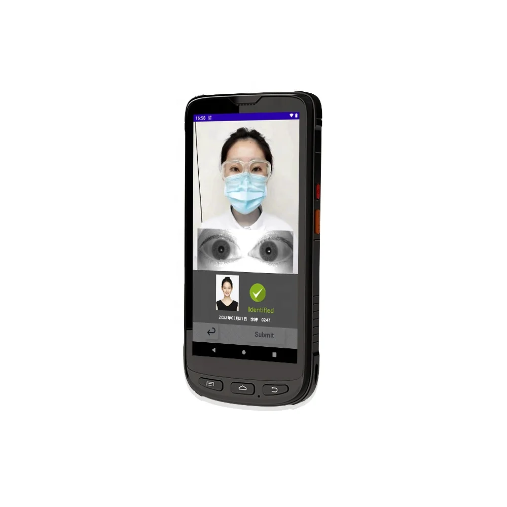 Portable Handle Iris Biometric Time Attendance System and Face Recognition Terminal with Li-battery
