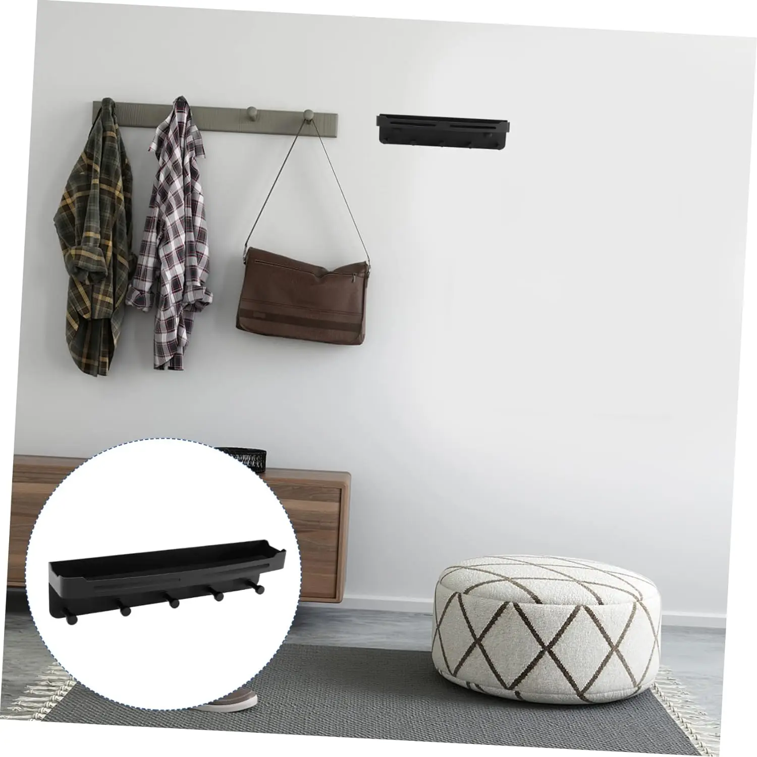 YARNOW 1pc Stainless Steel Shelf Wall Mounted Shelves Wall Mounted Coat Hooks Rustic Vintage Wall Coat Racks Adhesive