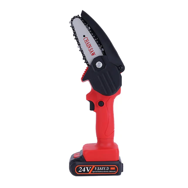 4 Inch Mini Chainsaw Cordless Electric Saw With LED Illuminator Protective Cover for Branch Wood Cutting