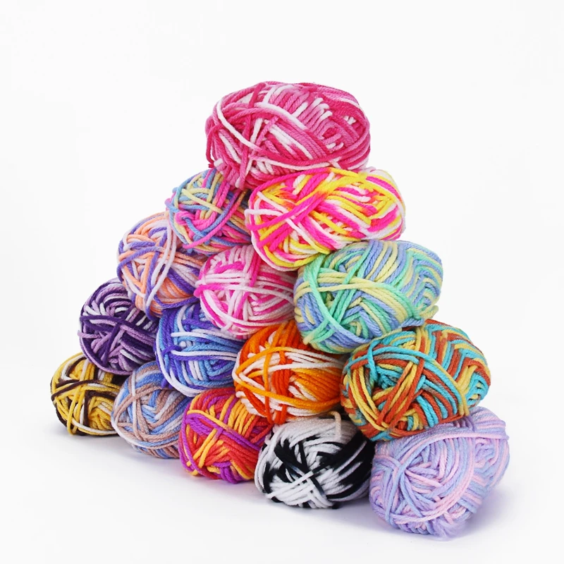 
Colorful Sectional Dyed 4Ply Fine Acrylic Yarn For Hand Knitting And Woven 